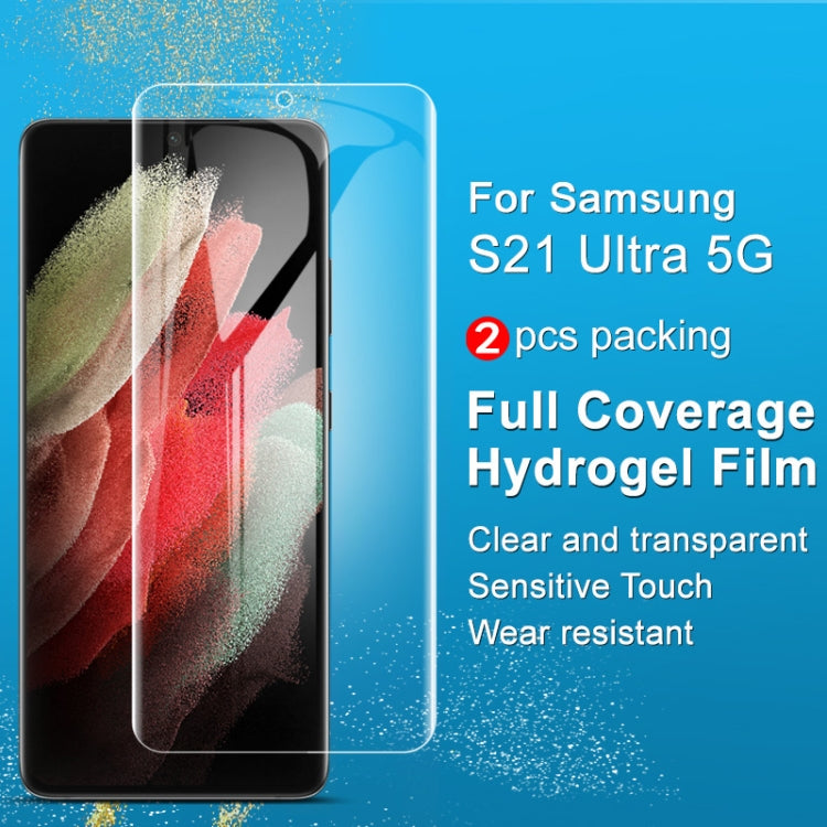 For Samsung Galaxy S21 Ultra 5G 2 PCS IMAK Curved Full Screen Hydrogel Film - For Samsung by buy2fix | Online Shopping UK | buy2fix