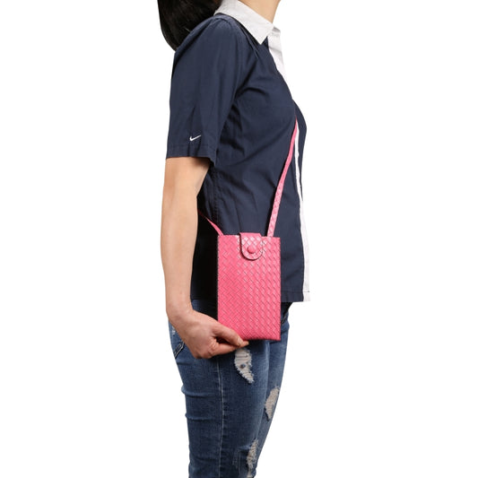 Braided Packing Simple High-end Mobile Phone Bag with Lanyard, Suitable for 6.7 inch Smartphones(Rose Red) - Universal Leather Case by buy2fix | Online Shopping UK | buy2fix