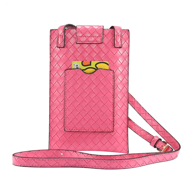 Braided Packing Simple High-end Mobile Phone Bag with Lanyard, Suitable for 6.7 inch Smartphones(Rose Red) - Universal Leather Case by buy2fix | Online Shopping UK | buy2fix
