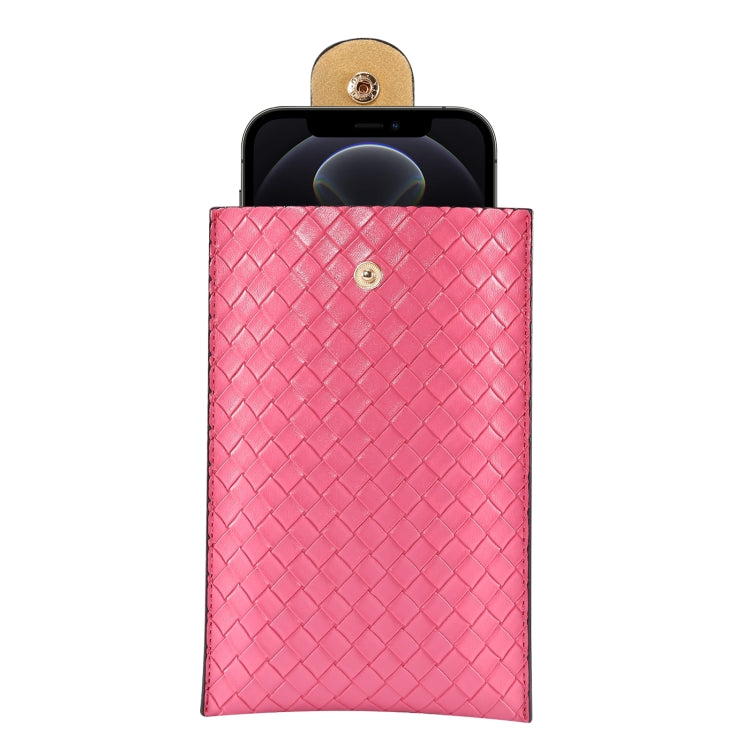 Braided Packing Simple High-end Mobile Phone Bag with Lanyard, Suitable for 6.7 inch Smartphones(Rose Red) - Universal Leather Case by buy2fix | Online Shopping UK | buy2fix