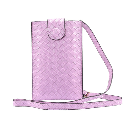 Braided Packing Simple High-end Mobile Phone Bag with Lanyard, Suitable for 6.7 inch Smartphones(Light Purple) - Universal Leather Case by buy2fix | Online Shopping UK | buy2fix