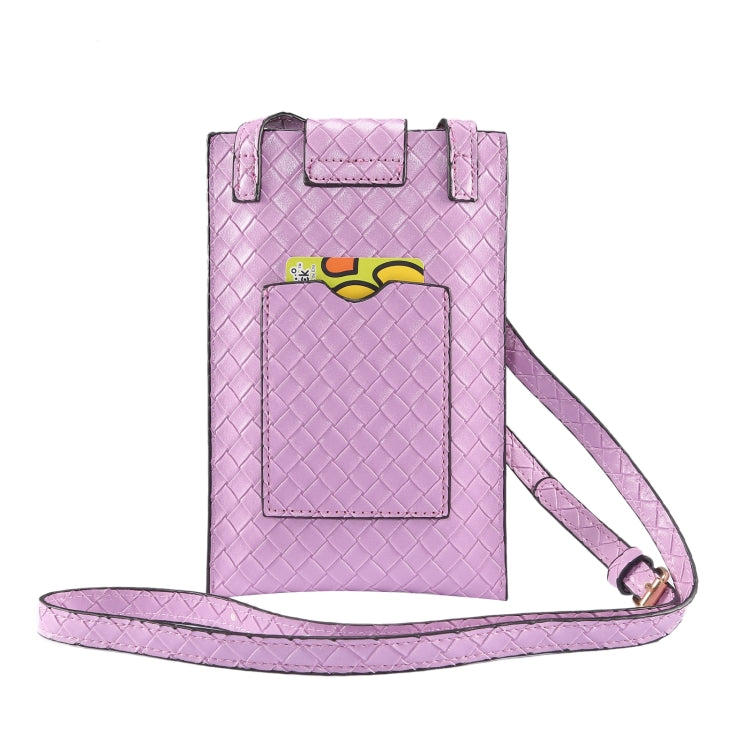 Braided Packing Simple High-end Mobile Phone Bag with Lanyard, Suitable for 6.7 inch Smartphones(Light Purple) - Universal Leather Case by buy2fix | Online Shopping UK | buy2fix