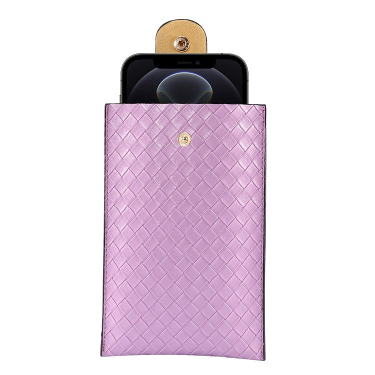 Braided Packing Simple High-end Mobile Phone Bag with Lanyard, Suitable for 6.7 inch Smartphones(Light Purple) - Universal Leather Case by buy2fix | Online Shopping UK | buy2fix