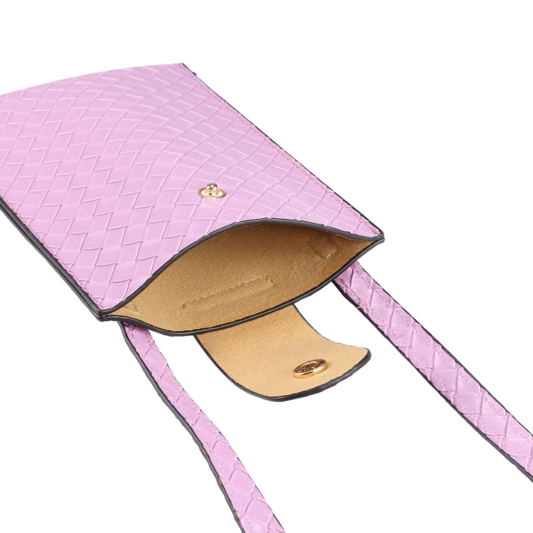 Braided Packing Simple High-end Mobile Phone Bag with Lanyard, Suitable for 6.7 inch Smartphones(Light Purple) - Universal Leather Case by buy2fix | Online Shopping UK | buy2fix