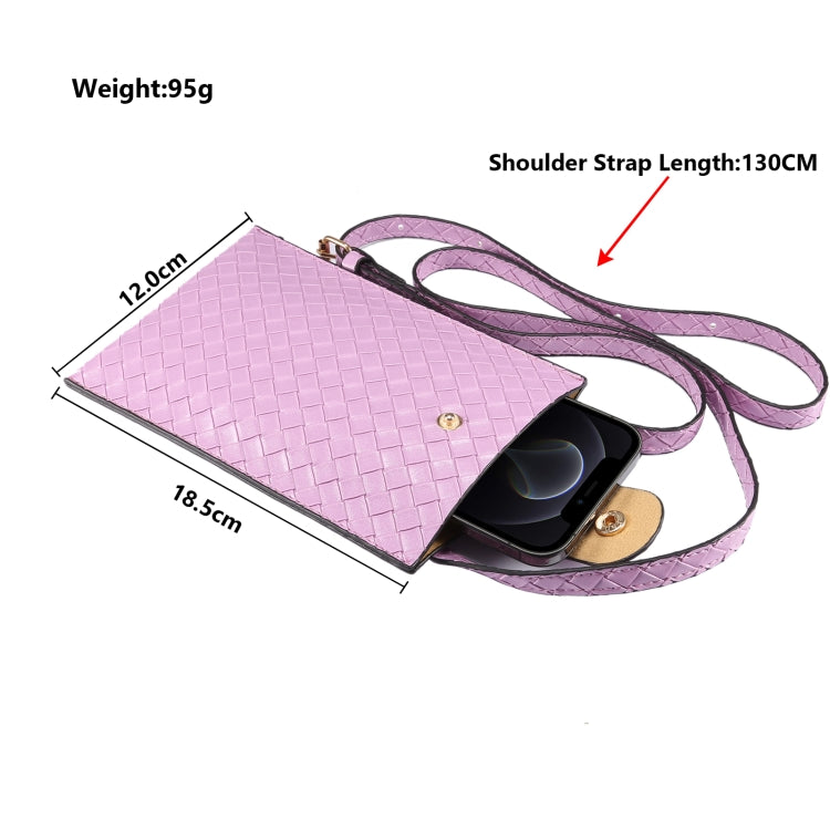 Braided Packing Simple High-end Mobile Phone Bag with Lanyard, Suitable for 6.7 inch Smartphones(Light Purple) - Universal Leather Case by buy2fix | Online Shopping UK | buy2fix