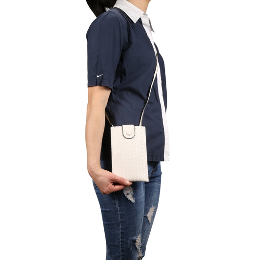 Braided Packing Simple High-end Mobile Phone Bag with Lanyard, Suitable for 6.7 inch Smartphones(White) - Universal Leather Case by buy2fix | Online Shopping UK | buy2fix