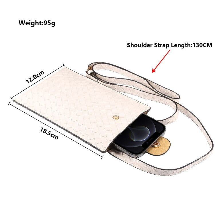Braided Packing Simple High-end Mobile Phone Bag with Lanyard, Suitable for 6.7 inch Smartphones(White) - Universal Leather Case by buy2fix | Online Shopping UK | buy2fix