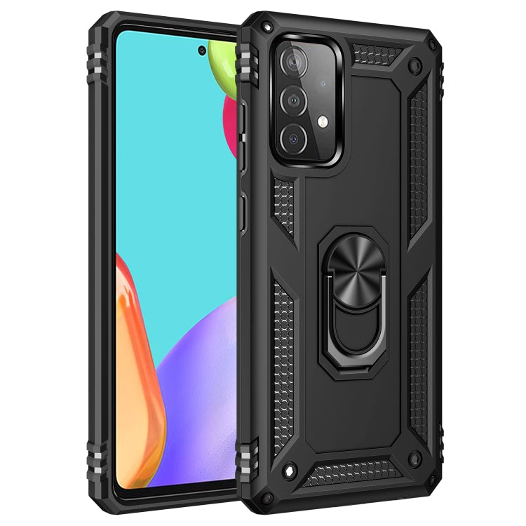 For Samsung Galaxy A52 5G / 4G Shockproof TPU + PC Protective Case with 360 Degree Rotating Holder(Black) - Galaxy Phone Cases by buy2fix | Online Shopping UK | buy2fix