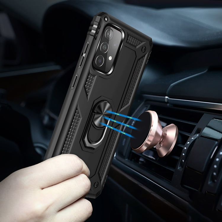 For Samsung Galaxy A52 5G / 4G Shockproof TPU + PC Protective Case with 360 Degree Rotating Holder(Black) - Galaxy Phone Cases by buy2fix | Online Shopping UK | buy2fix
