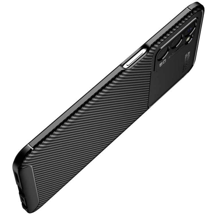 For OPPO A55 5G Carbon Fiber Texture Shockproof TPU Case(Black) - OPPO Cases by buy2fix | Online Shopping UK | buy2fix