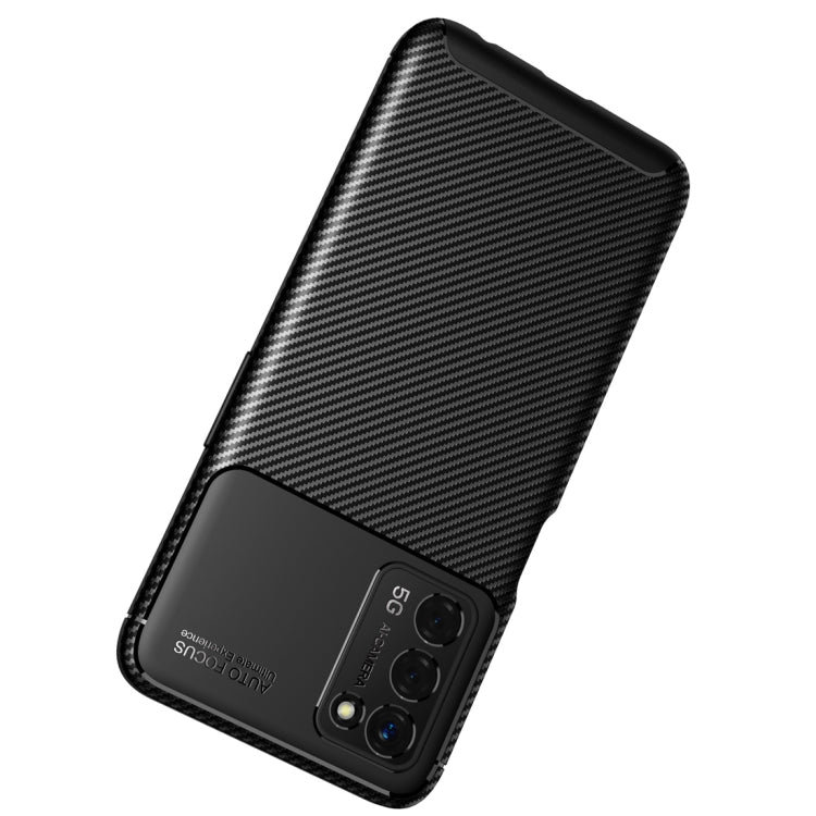 For OPPO A55 5G Carbon Fiber Texture Shockproof TPU Case(Black) - OPPO Cases by buy2fix | Online Shopping UK | buy2fix