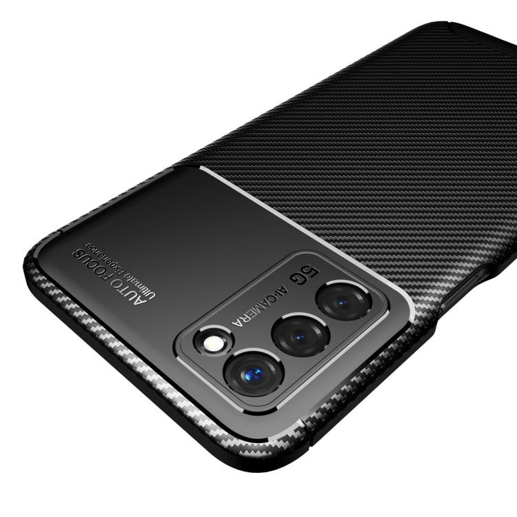 For OPPO A55 5G Carbon Fiber Texture Shockproof TPU Case(Black) - OPPO Cases by buy2fix | Online Shopping UK | buy2fix