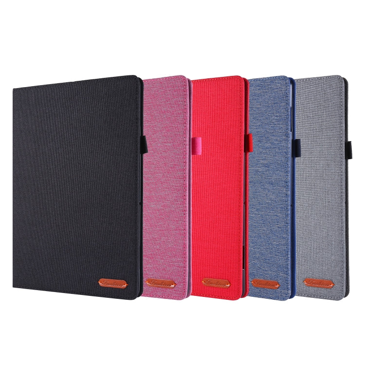 For Lenovo Tab M10 Horizontal Flip TPU + Fabric PU Leather Protective Case with Name Card Clip(Black) - Lenovo by buy2fix | Online Shopping UK | buy2fix