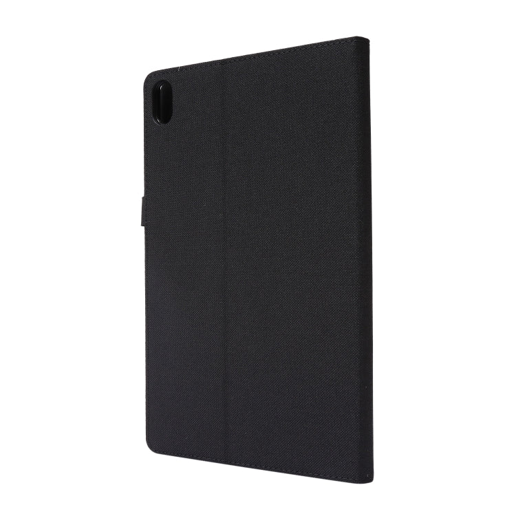 For Lenovo Tab P11 Horizontal Flip TPU + Fabric PU Leather Protective Case with Name Card Clip(Black) - Lenovo by buy2fix | Online Shopping UK | buy2fix