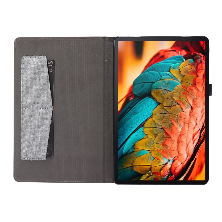 For Lenovo Tab P11 Horizontal Flip TPU + Fabric PU Leather Protective Case with Name Card Clip(Red) - Lenovo by buy2fix | Online Shopping UK | buy2fix