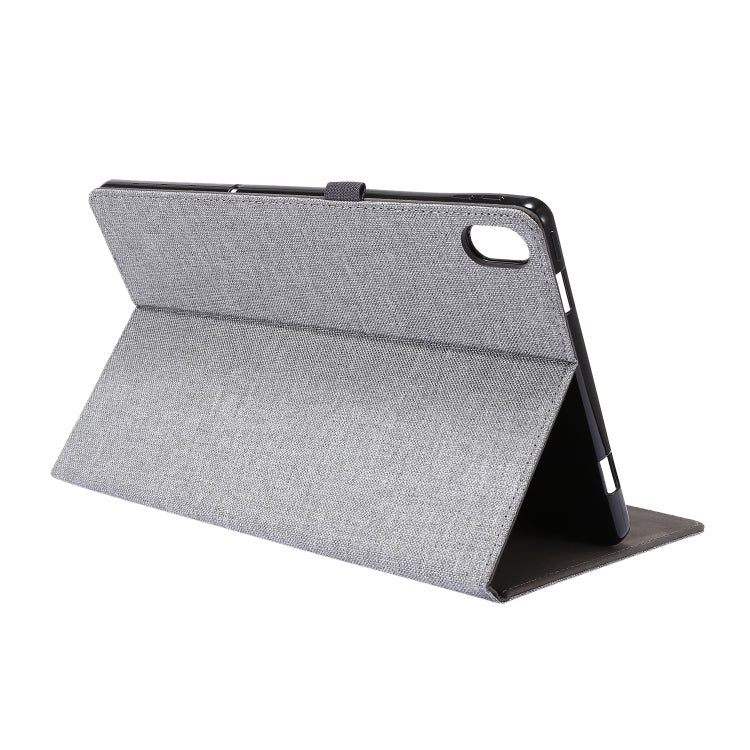 For Lenovo Tab P11 Horizontal Flip TPU + Fabric PU Leather Protective Case with Name Card Clip(Red) - Lenovo by buy2fix | Online Shopping UK | buy2fix