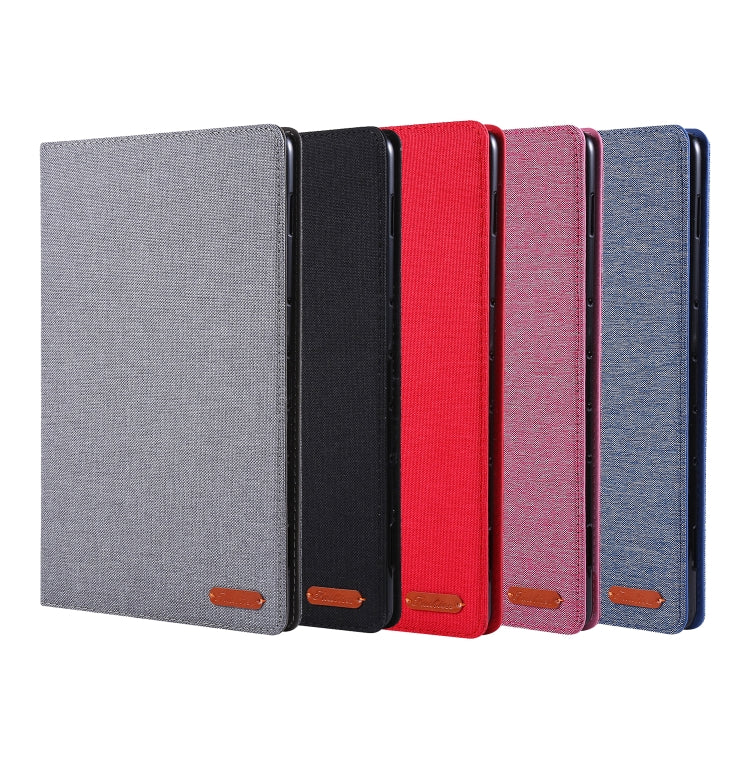 For Lenovo Tab P11 Horizontal Flip TPU + Fabric PU Leather Protective Case with Name Card Clip(Red) - Lenovo by buy2fix | Online Shopping UK | buy2fix
