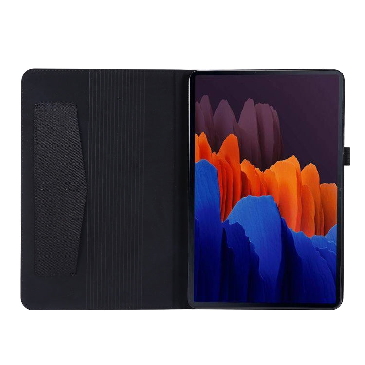 For Samsung Galaxy Tab S8+ / Tab S8 Plus /  Tab S7 FE / Tab S7+ / T970 Horizontal Flip TPU + Fabric PU Leather Protective Case with Name Card Clip(Black) - Galaxy Tab S8+ Cases by buy2fix | Online Shopping UK | buy2fix