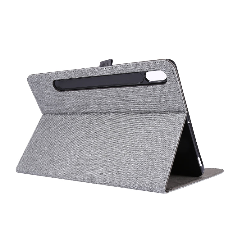 For Samsung Galaxy Tab S8+ / Tab S8 Plus /  Tab S7 FE / Tab S7+ / T970 Horizontal Flip TPU + Fabric PU Leather Protective Case with Name Card Clip(Black) - Galaxy Tab S8+ Cases by buy2fix | Online Shopping UK | buy2fix