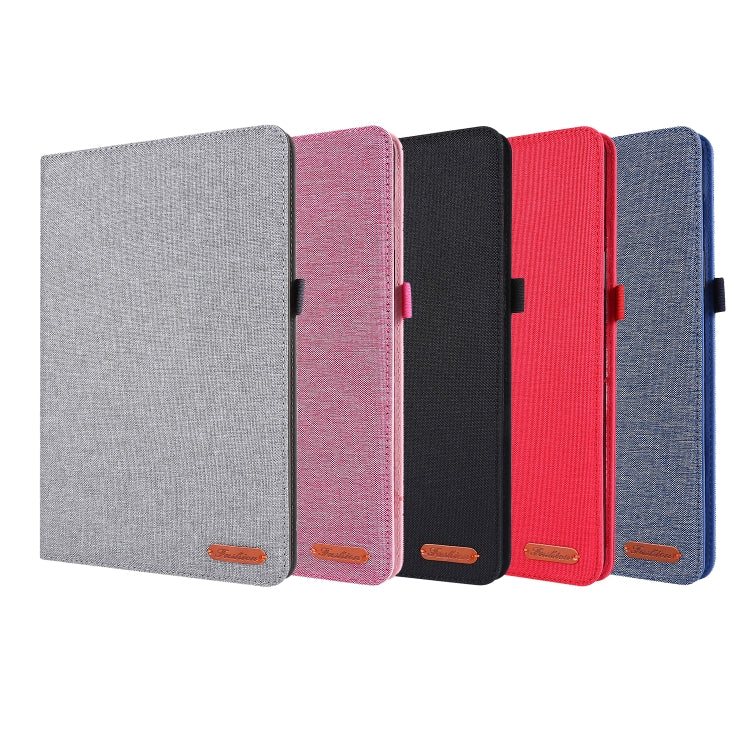 For Samsung Galaxy Tab S8+ / Tab S8 Plus /  Tab S7 FE / Tab S7+ / T970 Horizontal Flip TPU + Fabric PU Leather Protective Case with Name Card Clip(Red) - Galaxy Tab S8+ Cases by buy2fix | Online Shopping UK | buy2fix