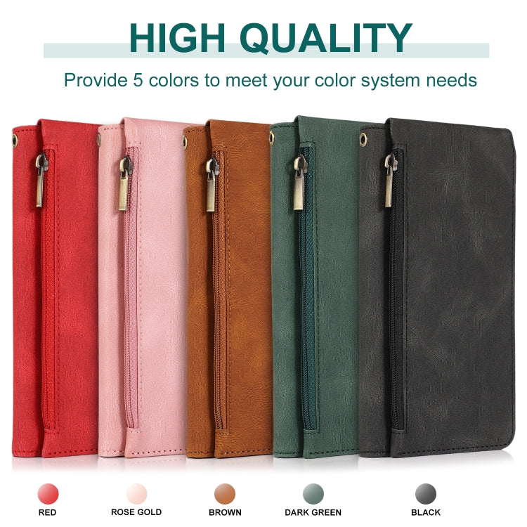For Samsung Galaxy Note9 Skin-feel Crazy Horse Texture Zipper Wallet Bag Horizontal Flip Leather Case with Holder & Card Slots & Wallet & Lanyard(Brown) - Galaxy Phone Cases by buy2fix | Online Shopping UK | buy2fix