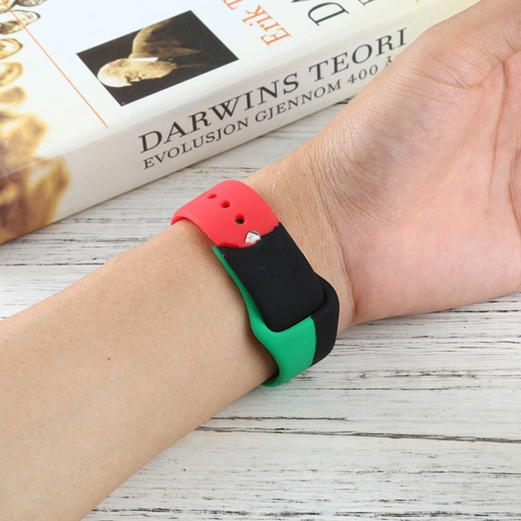 Black Unity Silicone Sports Watch Band For Apple Watch Ultra 49mm&Watch Ultra 2 49mm / Series 9&8&7 45mm / SE 3&SE 2&6&SE&5&4 44mm / 3&2&1 42mm by buy2fix