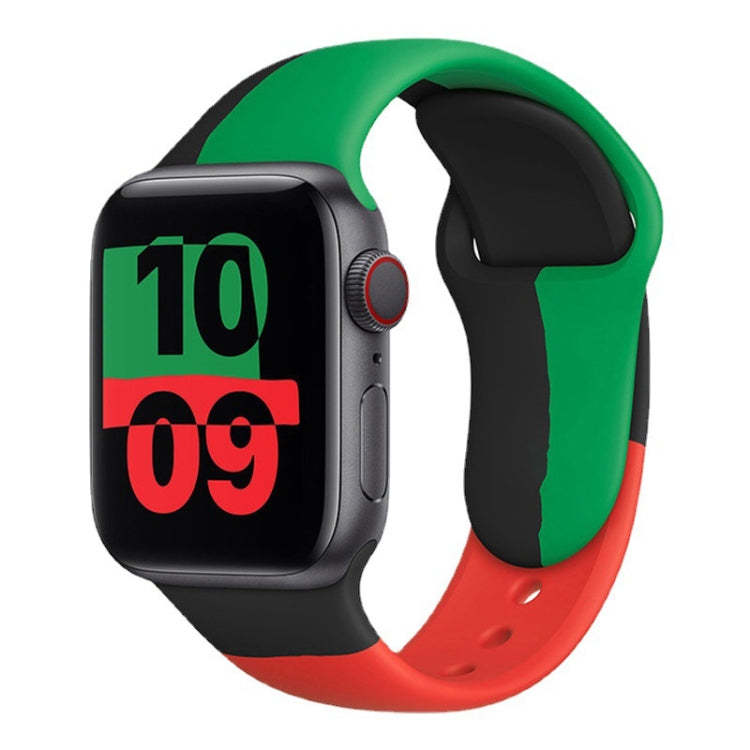 Black Unity Silicone Sports Watch Band For Apple Watch Series 7 41mm / 6 & SE & 5 & 4 40mm / 3 & 2 & 1 38mm - Watch Bands by buy2fix | Online Shopping UK | buy2fix