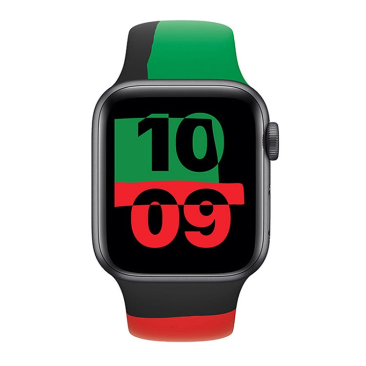 Black Unity Silicone Sports Watch Band For Apple Watch Series 7 41mm / 6 & SE & 5 & 4 40mm / 3 & 2 & 1 38mm - Watch Bands by buy2fix | Online Shopping UK | buy2fix