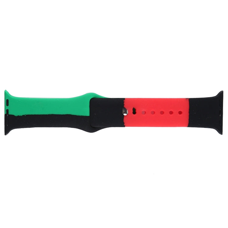Black Unity Silicone Sports Watch Band For Apple Watch Series 7 41mm / 6 & SE & 5 & 4 40mm / 3 & 2 & 1 38mm - Watch Bands by buy2fix | Online Shopping UK | buy2fix