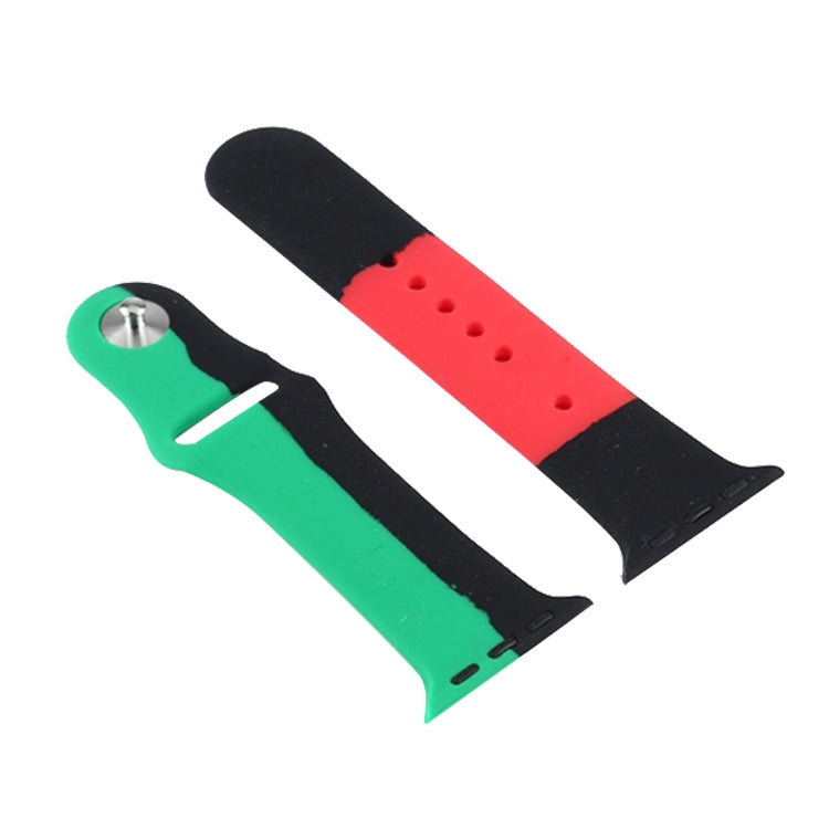 Black Unity Silicone Sports Watch Band For Apple Watch Series 7 41mm / 6 & SE & 5 & 4 40mm / 3 & 2 & 1 38mm - Watch Bands by buy2fix | Online Shopping UK | buy2fix