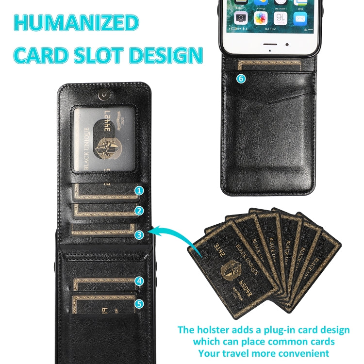 Solid Color PC + TPU Protective Case with Holder & Card Slots For iPhone 8 Plus / 7 Plus(Black) - More iPhone Cases by buy2fix | Online Shopping UK | buy2fix