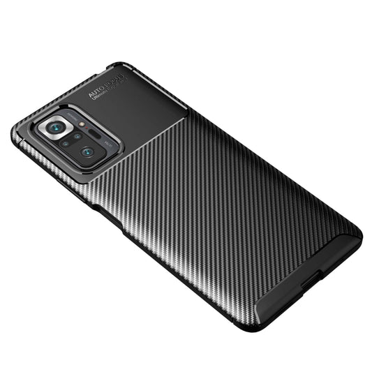 For Xiaomi Redmi Note 10 Pro / Note 10 Pro Max Carbon Fiber Texture Shockproof TPU Case(Black) by buy2fix