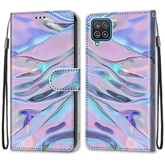 For Samsung Galaxy A12 / M12 Coloured Drawing Cross Texture Horizontal Flip PU Leather Case with Holder & Card Slots & Wallet & Lanyard(Fluorescent Water Texture) by buy2fix