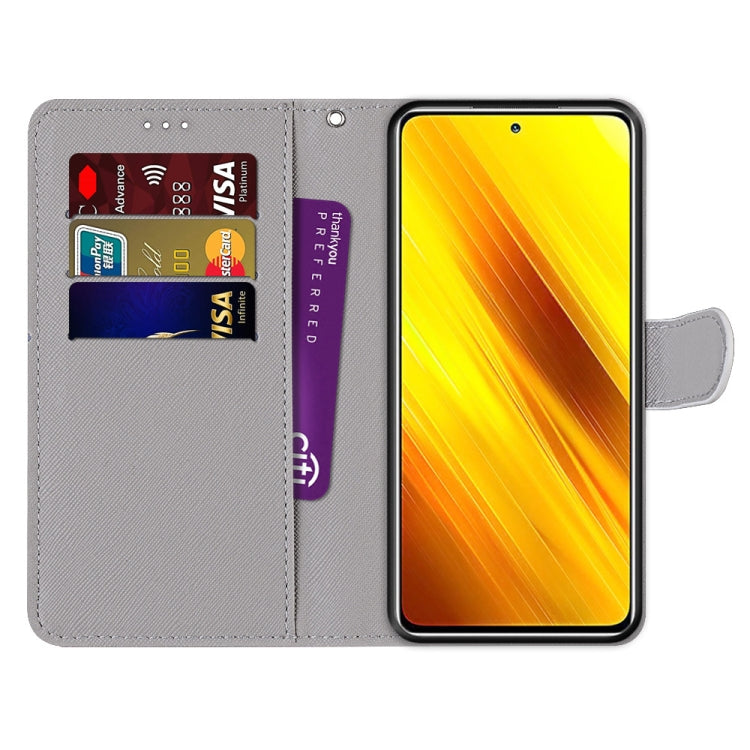 For Xiaomi Poco X3 NPC Coloured Drawing Cross Texture Horizontal Flip PU Leather Case with Holder & Card Slots & Wallet & Lanyard(Pink Stone Texture) - Xiaomi Cases by buy2fix | Online Shopping UK | buy2fix