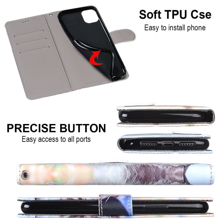 For Xiaomi Mi 10T Pro / 10T / K30s Coloured Drawing Cross Texture Horizontal Flip PU Leather Case with Holder & Card Slots & Wallet & Lanyard(Big Cat Holding Kitten) - Xiaomi Cases by buy2fix | Online Shopping UK | buy2fix
