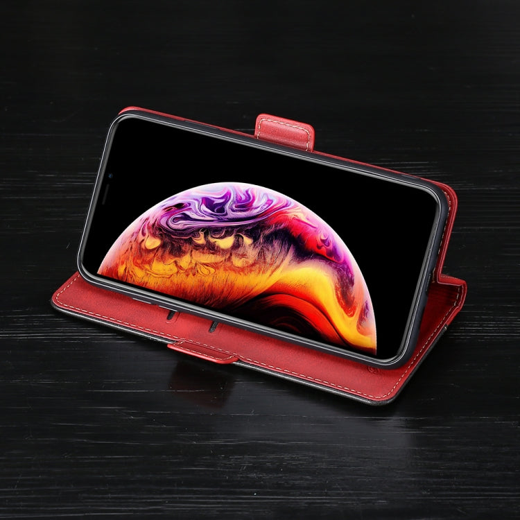 For iPhone 11 Pro Retro Texture Contrast Color Side Buckle Horizontal Flip Leather Case with Holder & Card Slots & Wallet (Red) - iPhone 11 Pro Cases by buy2fix | Online Shopping UK | buy2fix