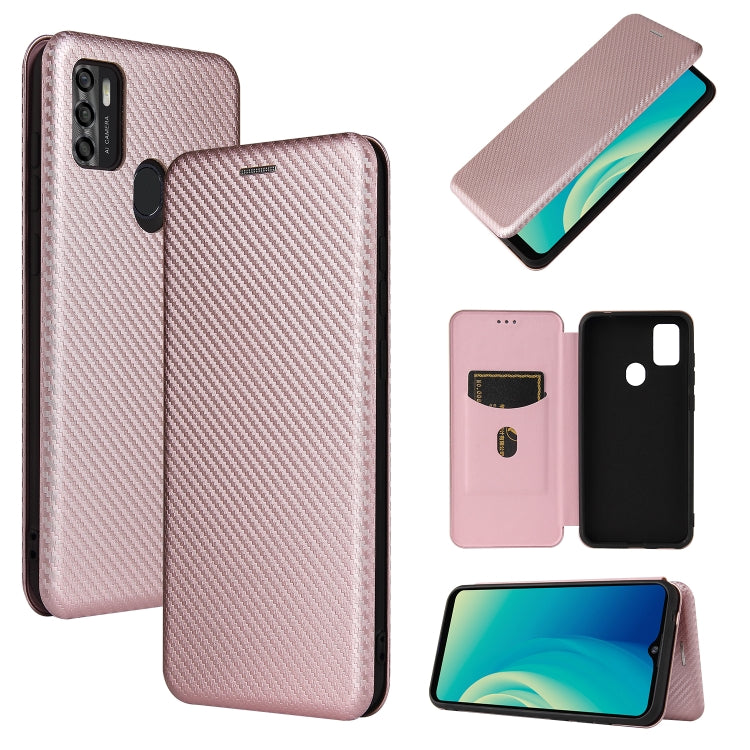 For ZTE Blade A7s 2020 Carbon Fiber Texture Horizontal Flip TPU + PC + PU Leather Case with Card Slot(Pink) - ZTE Cases by buy2fix | Online Shopping UK | buy2fix