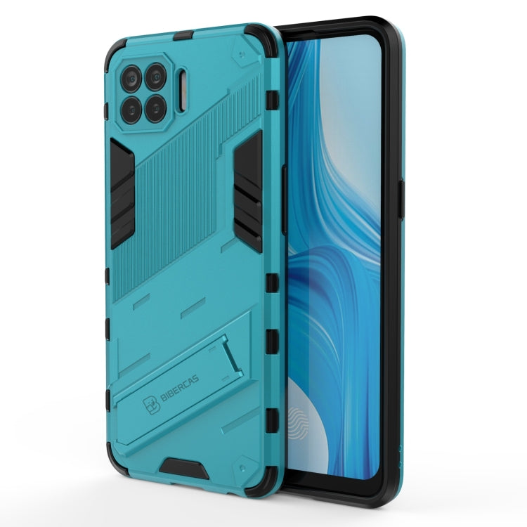 For OPPO F17 Pro Punk Armor 2 in 1 PC + TPU Shockproof Case with Invisible Holder(Blue) - OPPO Cases by buy2fix | Online Shopping UK | buy2fix