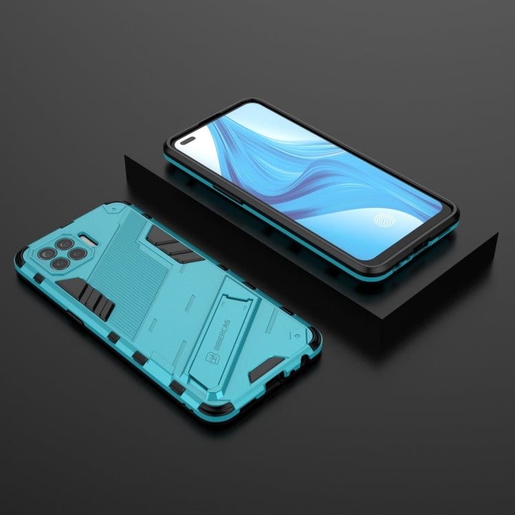 For OPPO F17 Pro Punk Armor 2 in 1 PC + TPU Shockproof Case with Invisible Holder(Blue) - OPPO Cases by buy2fix | Online Shopping UK | buy2fix