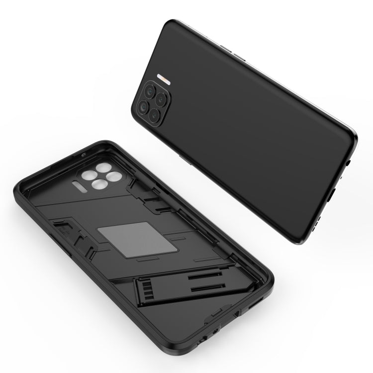 For OPPO F17 Pro Punk Armor 2 in 1 PC + TPU Shockproof Case with Invisible Holder(Blue) - OPPO Cases by buy2fix | Online Shopping UK | buy2fix