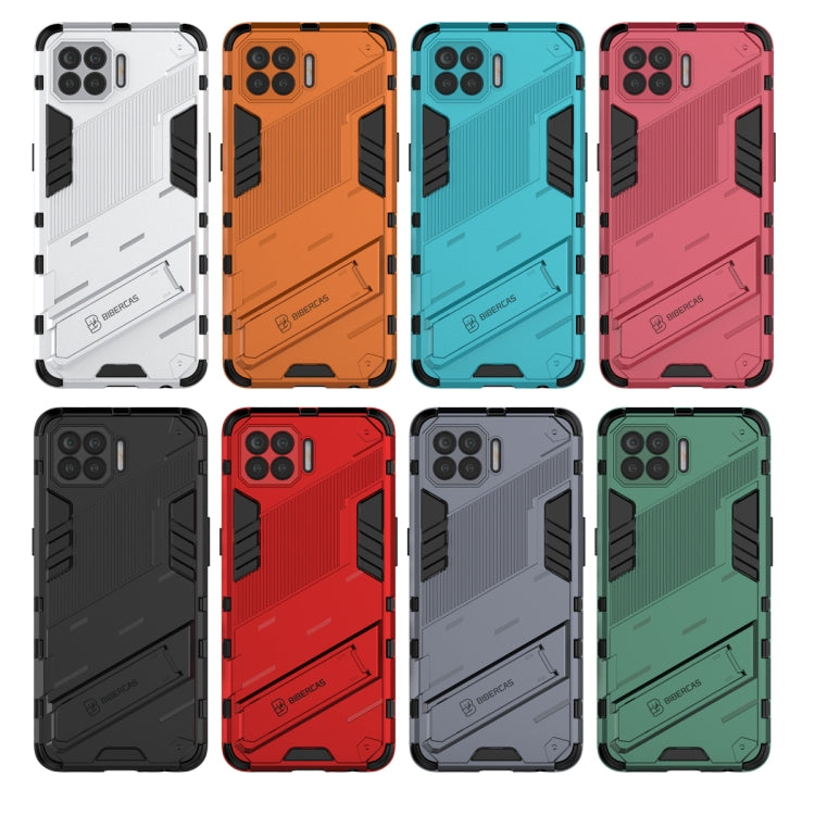 For OPPO F17 Pro Punk Armor 2 in 1 PC + TPU Shockproof Case with Invisible Holder(Blue) - OPPO Cases by buy2fix | Online Shopping UK | buy2fix