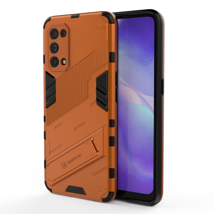 For OPPO Reno5 5G Punk Armor 2 in 1 PC + TPU Shockproof Case with Invisible Holder(Orange) - OPPO Cases by buy2fix | Online Shopping UK | buy2fix