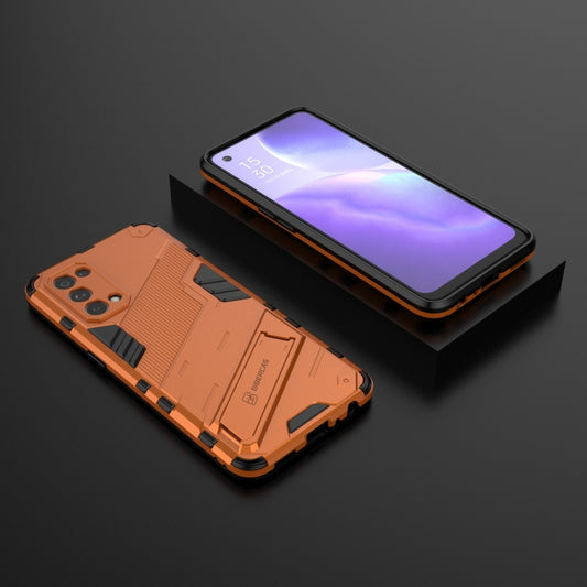 For OPPO Reno5 5G Punk Armor 2 in 1 PC + TPU Shockproof Case with Invisible Holder(Orange) by buy2fix