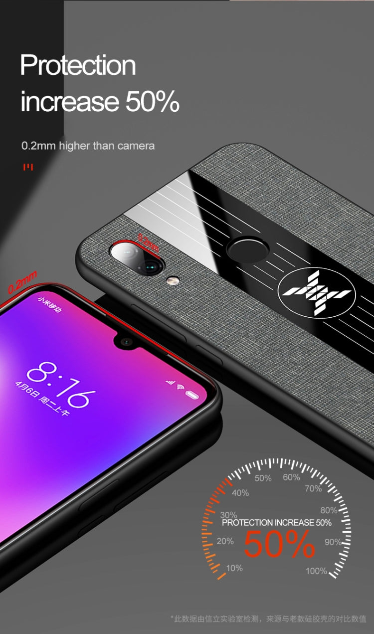 For Xiaomi Redmi 7 XINLI Stitching Cloth Texture Shockproof TPU Protective Case(Gray) - Xiaomi Cases by XINLI | Online Shopping UK | buy2fix