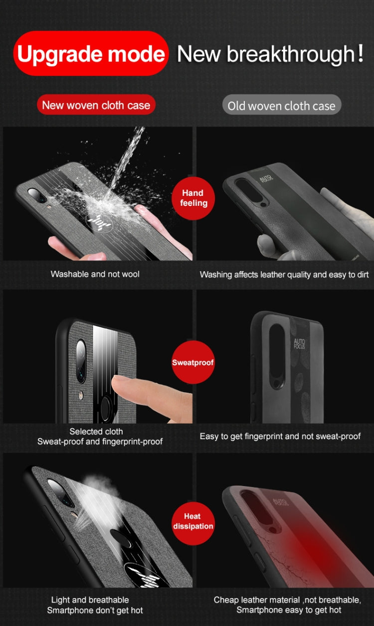For Xiaomi Redmi 7 XINLI Stitching Cloth Texture Shockproof TPU Protective Case(Gray) - Xiaomi Cases by XINLI | Online Shopping UK | buy2fix