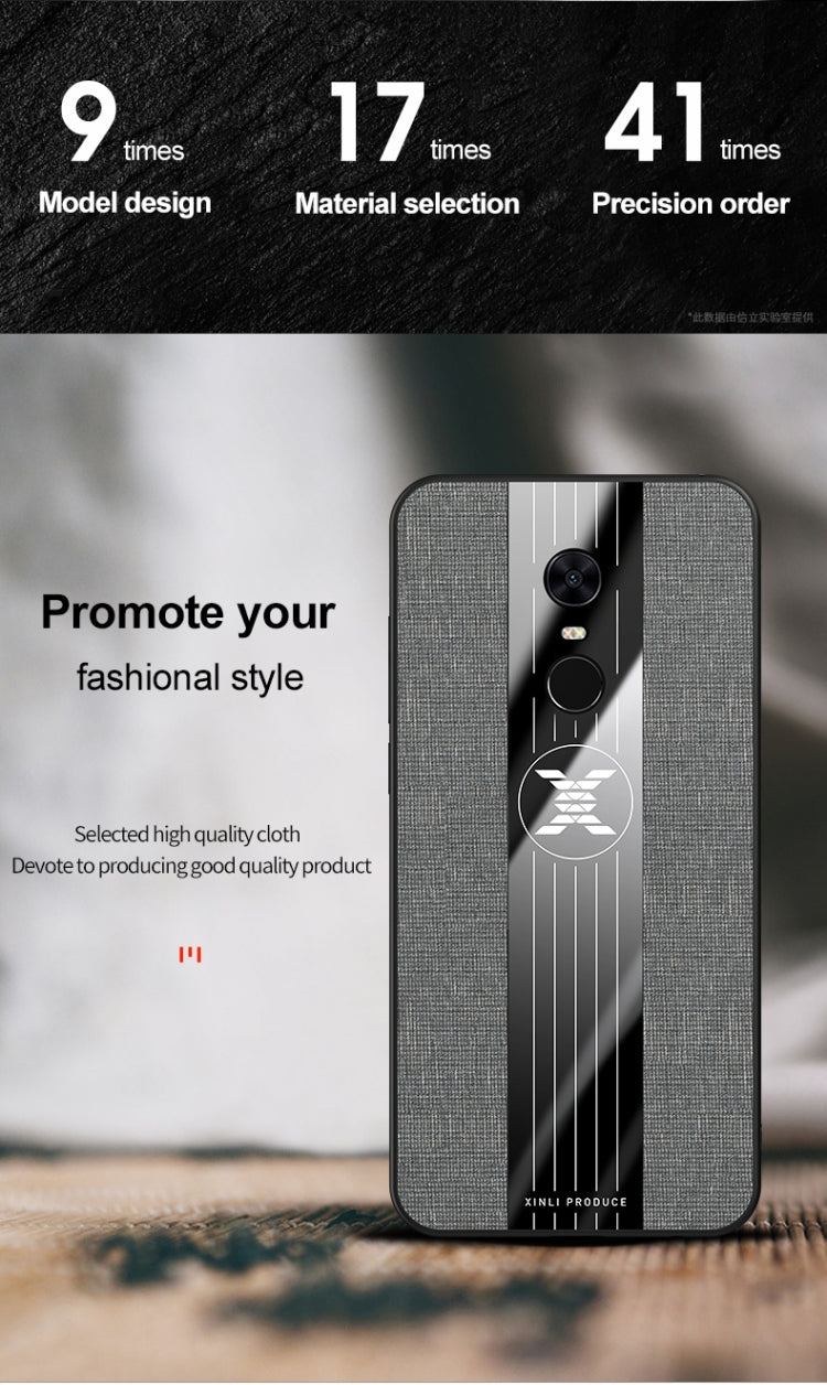 For Xiaomi Redmi 5 Plus XINLI Stitching Cloth Texture Shockproof TPU Protective Case(Blue) - Xiaomi Cases by XINLI | Online Shopping UK | buy2fix
