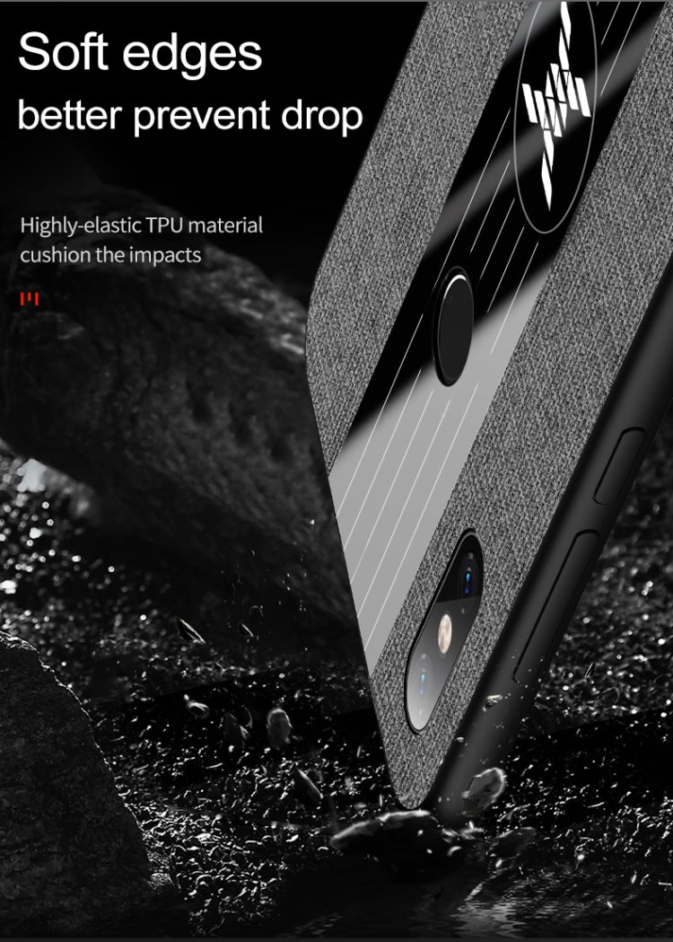 For Xiaomi Mi 8 Lite XINLI Stitching Cloth Texture Shockproof TPU Protective Case(Black) - Xiaomi Cases by XINLI | Online Shopping UK | buy2fix