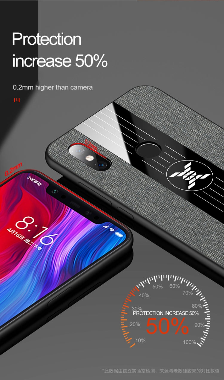 For Xiaomi Mi 8 Lite XINLI Stitching Cloth Texture Shockproof TPU Protective Case(Blue) - Xiaomi Cases by XINLI | Online Shopping UK | buy2fix