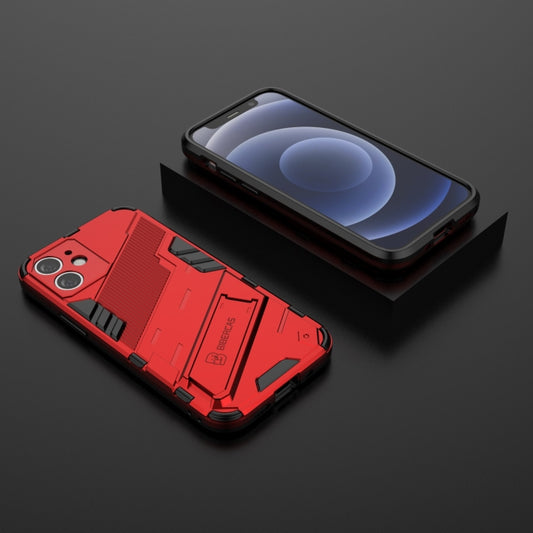 For iPhone 12 mini Punk Armor 2 in 1 PC + TPU Shockproof Case with Invisible Holder (Red) - iPhone 12 mini Cases by buy2fix | Online Shopping UK | buy2fix