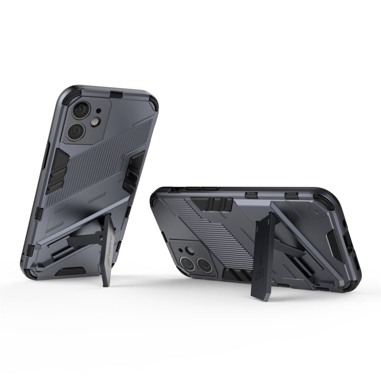 For iPhone 12 mini Punk Armor 2 in 1 PC + TPU Shockproof Case with Invisible Holder (Grey) - iPhone 12 mini Cases by buy2fix | Online Shopping UK | buy2fix